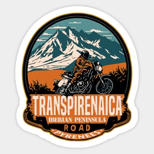 Vintage Motorcycle Transpyrenean Road Sticker